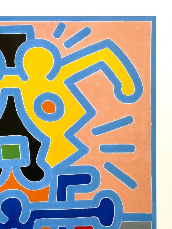 KEITH HARING ESTATE RARE 1999 LITHOGRAPH PRINT POP ART POSTER " UNTITLED " 1988 - 5