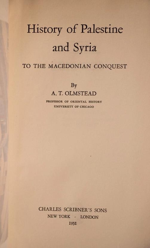 1931 History of Palestine and Syria to the Macedonian Conquest 1st edition Fine - 6