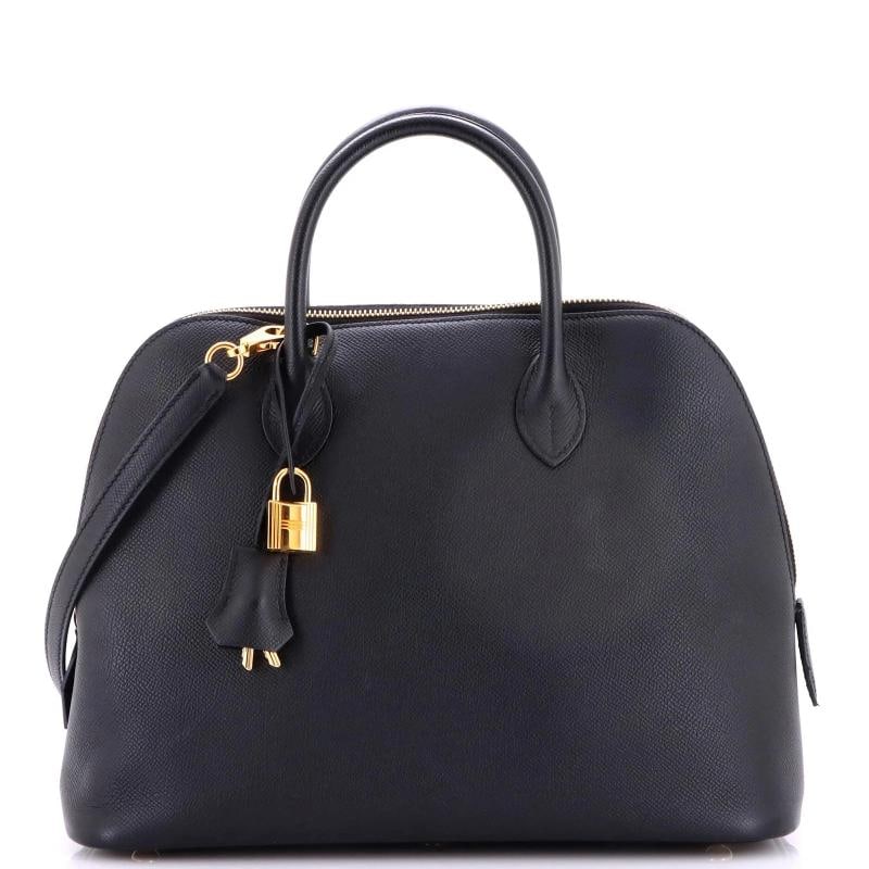 Hermes Bolide 1923 Bag Epsom 30: Condition: Pre-owned - Good,Brand: Hermes,Exterior Material: Leather,Style: Top Handle,Exterior Color: Black,Department: Women,Size: 30,Accessories: Dust Bag, Clochette, Keys, Lock, With Strap Conditi