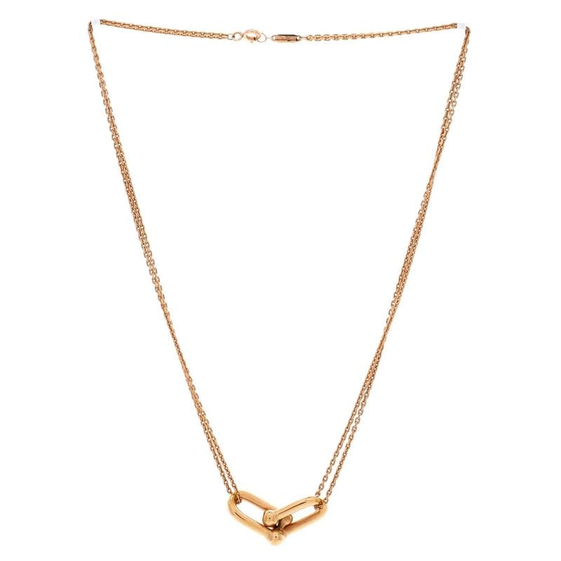 Tiffany & Co. HardWear Double Link Pendant Necklace 18K Rose Gold - 3