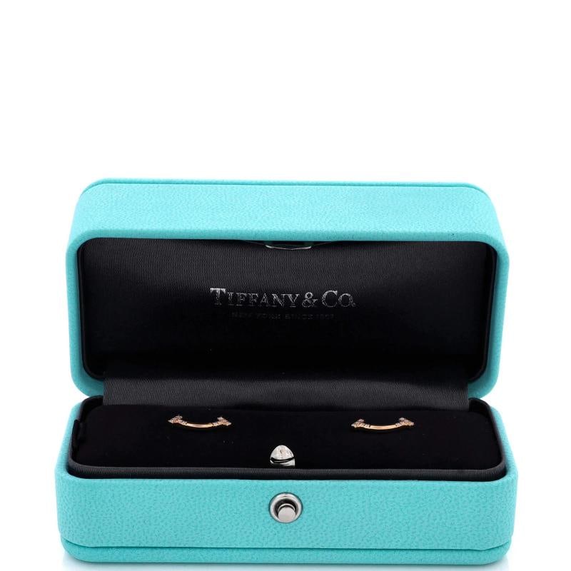 Tiffany & Co. T Smile Stud Earrings 18K Rose Gold and Diamonds - 2