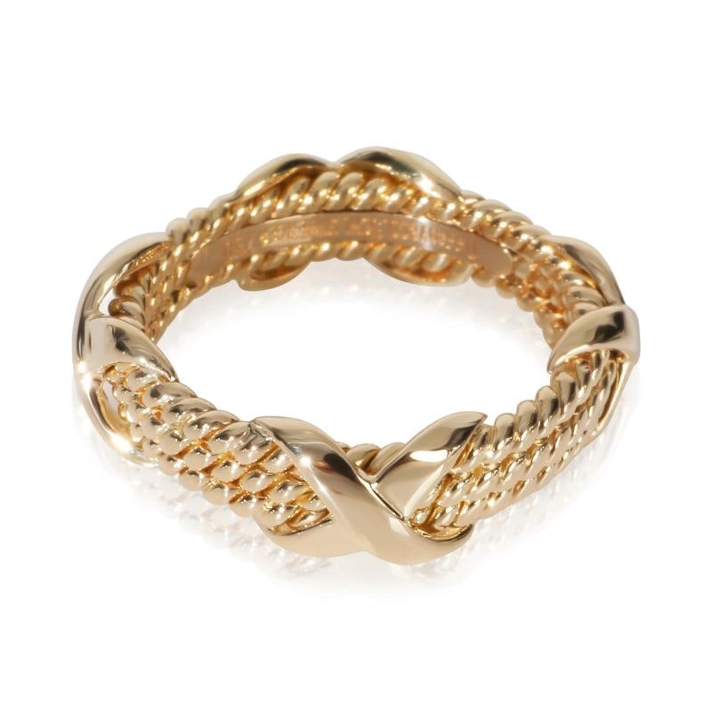 Tiffany & Co. Yellow Gold Schlumberger X Ring: Condition: Pre-owned,Side Stone Type: No Stone,Metal Purity: 18k,With Original Box/Packaging: No,With Papers: No,Gross Weight (grams): 6.30,Department: Women's,Collection: Schlumberger X,Type: Ring,In