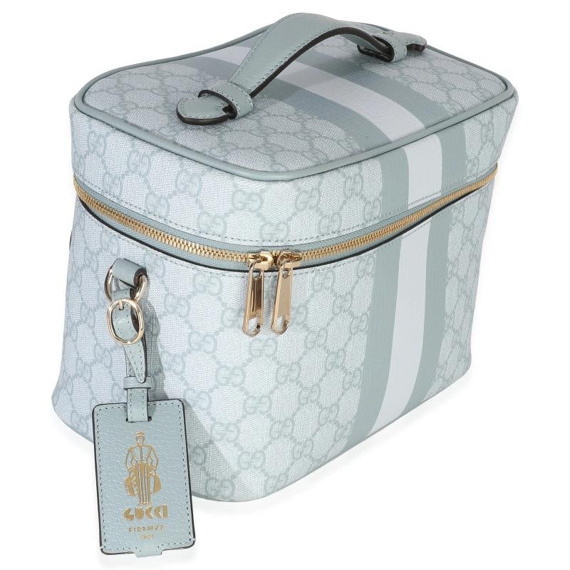 Gucci Light Blue GG Supreme Monogram Dollar Calfskin Medium Savoy Vanity Case - 3