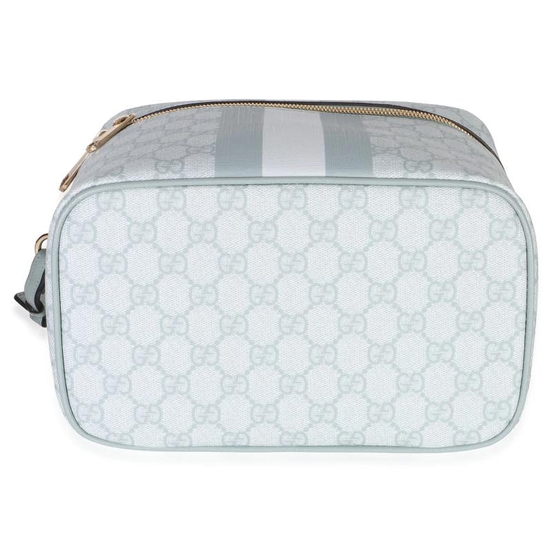 Gucci Light Blue GG Supreme Monogram Dollar Calfskin Medium Savoy Vanity Case - 8