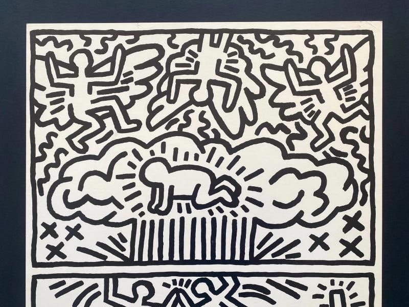 KEITH HARING RARE 1982 LITHO PRINT " NUCLEAR DISARMAMENT " FRAMED POP ART POSTER - 3