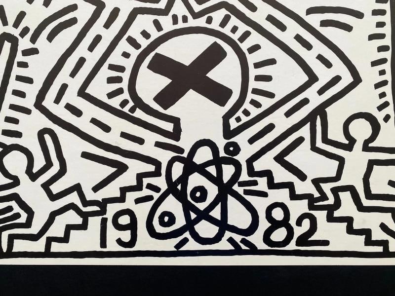 KEITH HARING RARE 1982 LITHO PRINT " NUCLEAR DISARMAMENT " FRAMED POP ART POSTER - 8