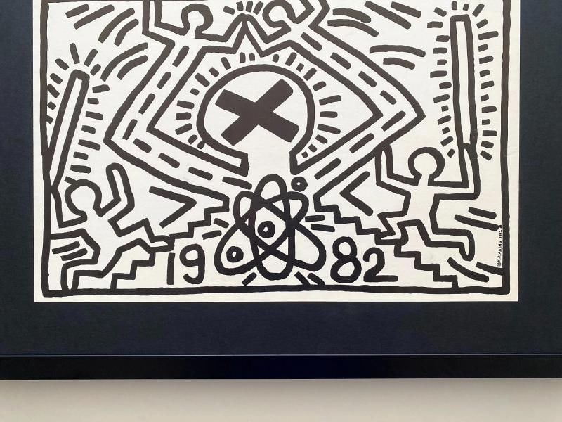 KEITH HARING RARE 1982 LITHO PRINT " NUCLEAR DISARMAMENT " FRAMED POP ART POSTER - 9