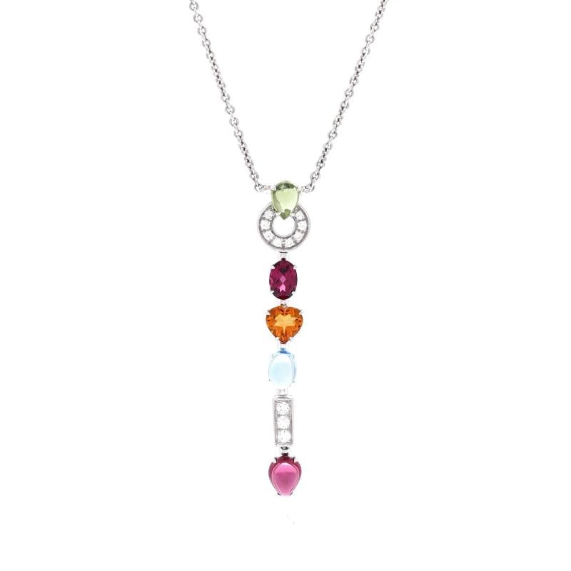 Bvlgari Allegra Drop Pendant Necklace 18K White Gold with Diamonds, Citrine,: Condition: Pre-owned - Good,Brand: Bvlgari,Main Stone: Garnet, Rhodolite,Metal: 18K White Gold,Metal Purity: 18K,Style: Pendant,Type: Necklace,Color: White Gold,Material: 18K White Gold, Citrine,