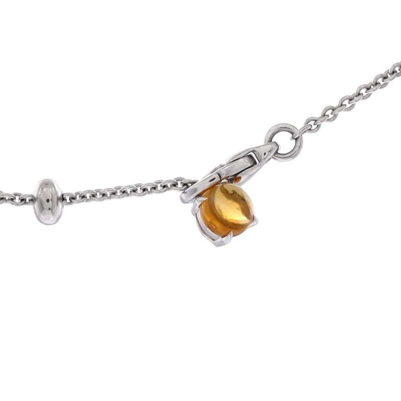 Bvlgari Allegra Drop Pendant Necklace 18K White Gold with Diamonds, Citrine, - 3