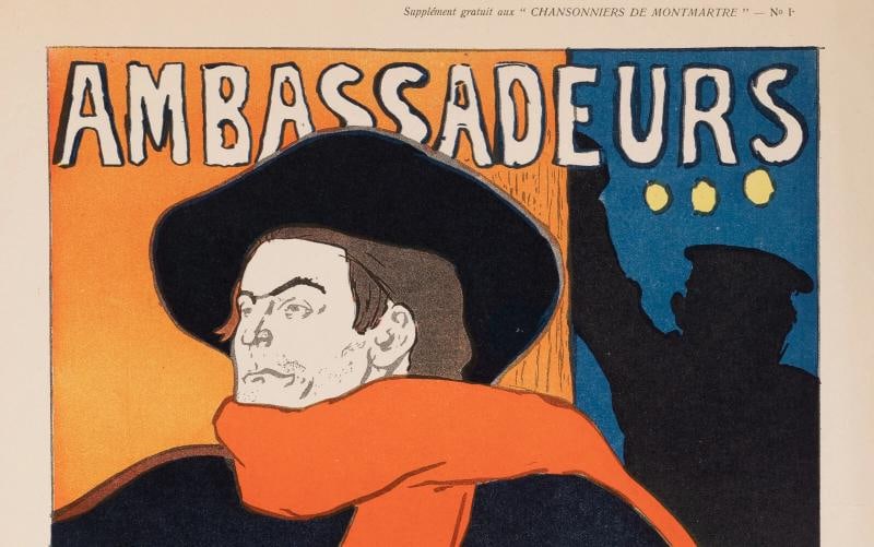 Original Belle Epoque Poster, Toulouse Lautrec, Ambassadeur Aristide Bruant 1906 - 2