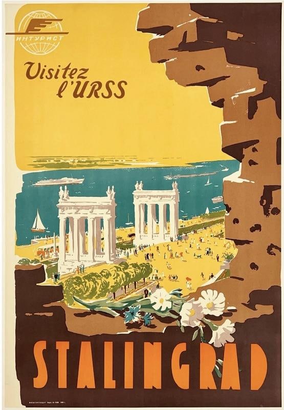 Original Vintage Poster STALINGRAD VISITEZ L'URSS Russia USSR Travel Tourism OL: Condition: Used,Type: Poster,Listed By: Dealer or Reseller,Year of Production: 1958,Width (Inches): 22.2",Height (Inches): 32.5",Style: Vintage,Theme: Tourism,Original/Licensed Reprint: