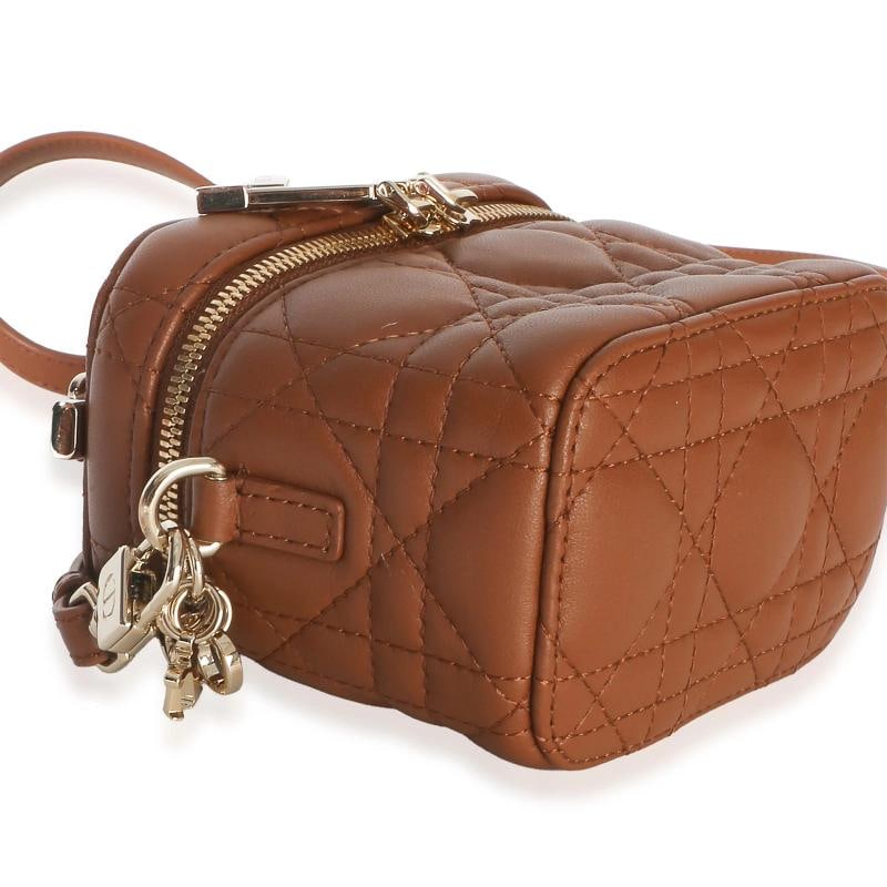 Christian Dior Brown Lambskin Cannage Micro Lady Dior Vanity Case - 4