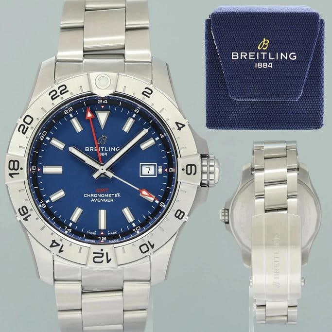 PAPERS MINT Breitling Avenger Automatic GMT 44mm Blue Men's Watch A32320101C1A1: Condition: Pre-owned - Excellent,Brand: Breitling,Department: Unisex Adults,Type: Wristwatch,Model: Superocean,Reference Number: A17318,With Original Box/Packaging: Yes,With Papers: Original,Customize
