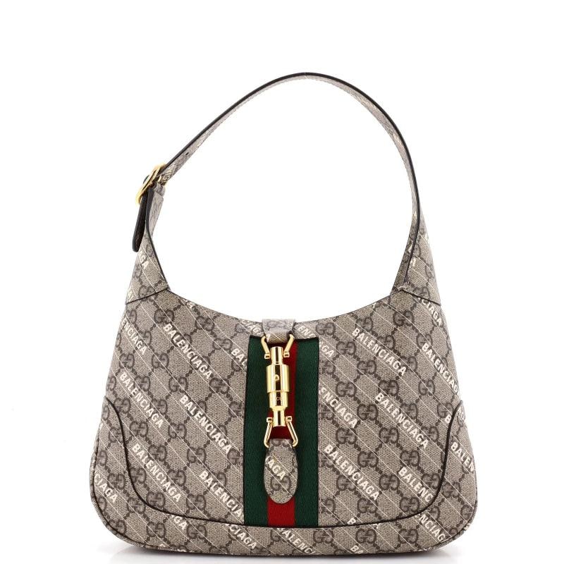 Gucci x Balenciaga The Hacker Project Jackie 1961 Hobo GG Coated Canvas Small: Accessories: With Strap Measurements: Handle Drop 7", Height 7.5", Width 11", Depth 2", Strap Drop 16-19".Condition: Pre-owned - Excellent,Brand: Gucci,Exterior Material: Canvas Coated,Style: