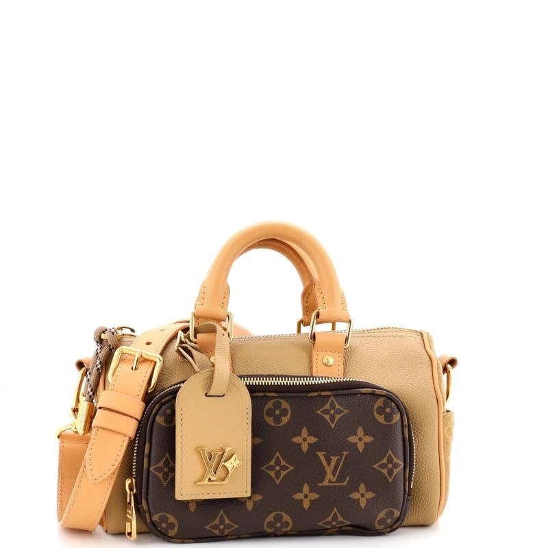 Louis Vuitton Cargo Keepall Bandouliere Bag Suede with Monogram Canvas 25: Accessories: Detachable Strap, With Strap Measurements: Handle Drop 3.5", Height 6.5", Width 10", Depth 4.5", Strap Drop 20.5". Condition: Pre-owned - Good,Brand: Louis Vuitton,Exterior Material: