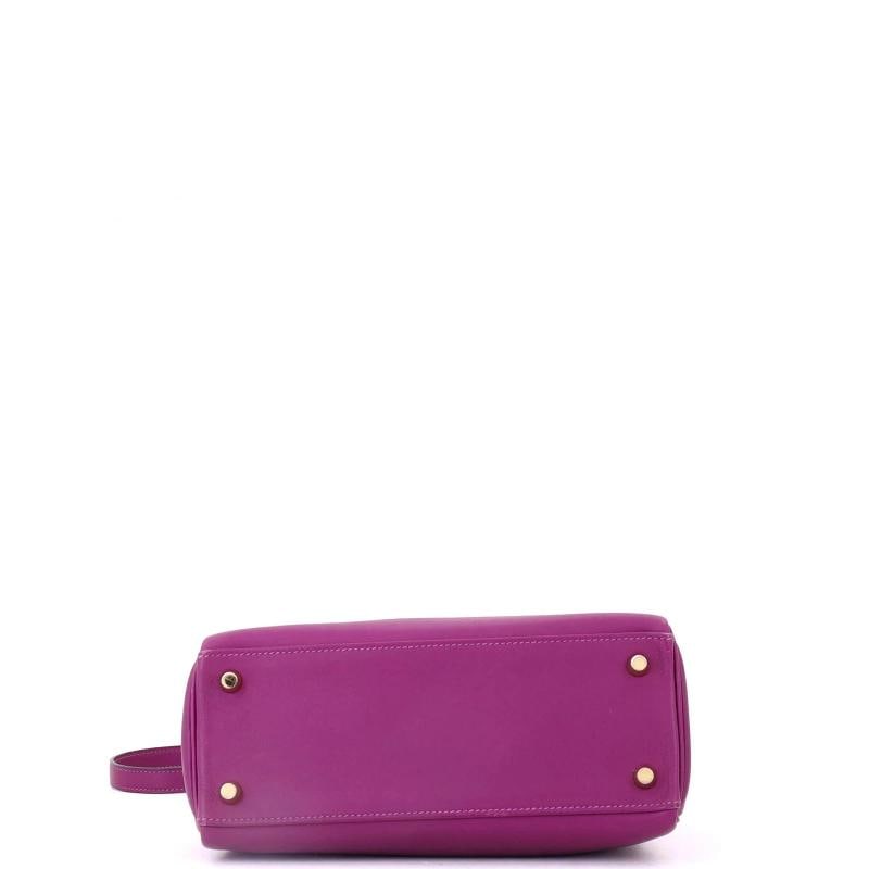 Hermes Kelly Handbag Purple Swift with Gold Hardware 25 - 4