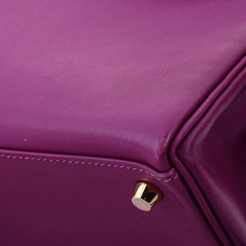 Hermes Kelly Handbag Purple Swift with Gold Hardware 25 - 7