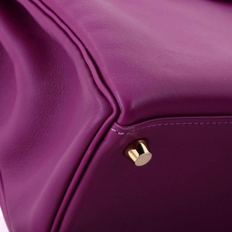 Hermes Kelly Handbag Purple Swift with Gold Hardware 25 - 8