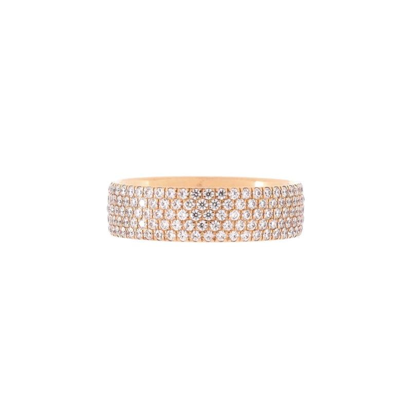 Tiffany & Co. Metro 5 Rows Ring 18K Yellow Gold and Diamonds: Measurements: Size: 5.5, Width: 5.20 mm . Condition: Pre-owned - Good,Brand: Tiffany & Co.,Main Stone: Diamond,Metal: 18K Yellow Gold,Metal Purity: 18K,Ring Size: 5.5,Type: Ring,Color: Yellow