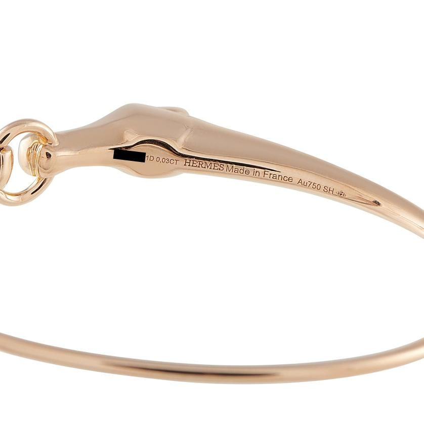 Hermes Herms Galop 18K Rose Gold Diamond Bracelet - 3