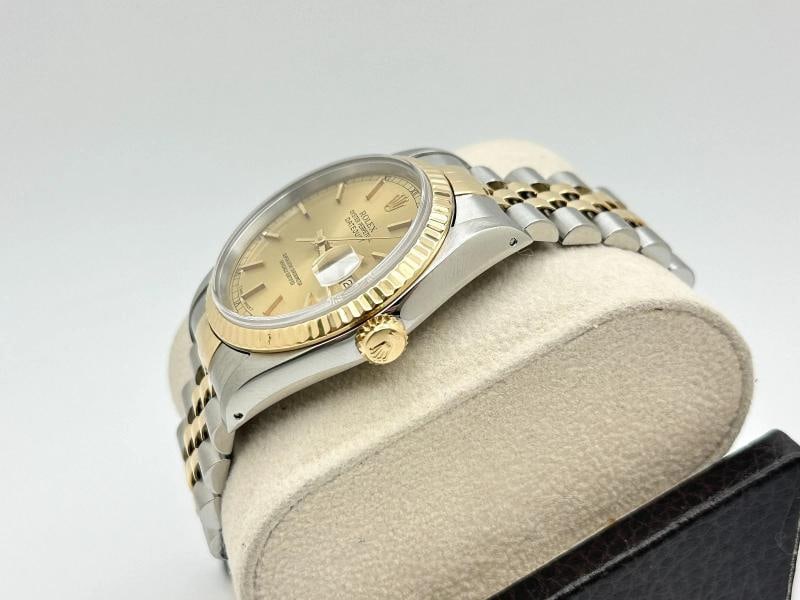 Rolex Datejust 16233 36mm Champagne Dial 18k Yellow Gold Stainless Steel - 6