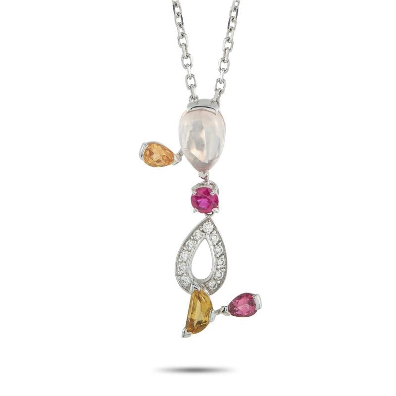 Cartier 18K White Gold Muti-Gemstone Necklace CA01-052026