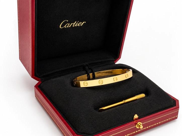 Cartier LOVE 18k Yellow Gold Bracelet Bangle Classic 6MM Sz 18 - 3