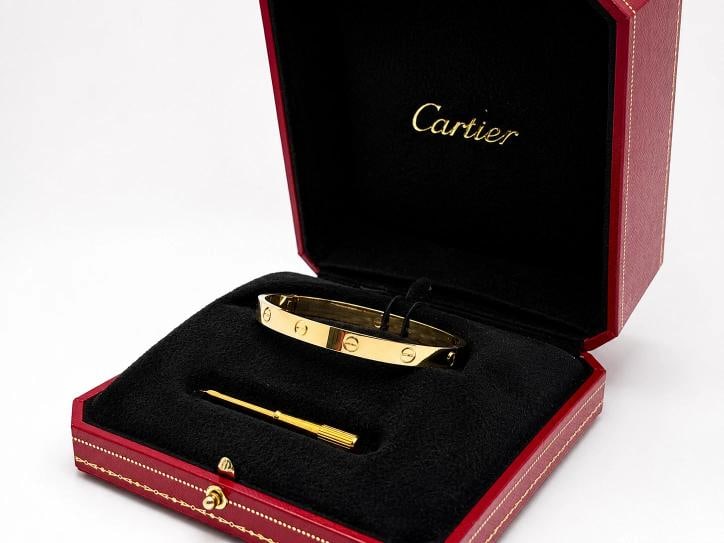 Cartier LOVE 18k Yellow Gold Bracelet Bangle Classic 6MM Sz 18 - 4