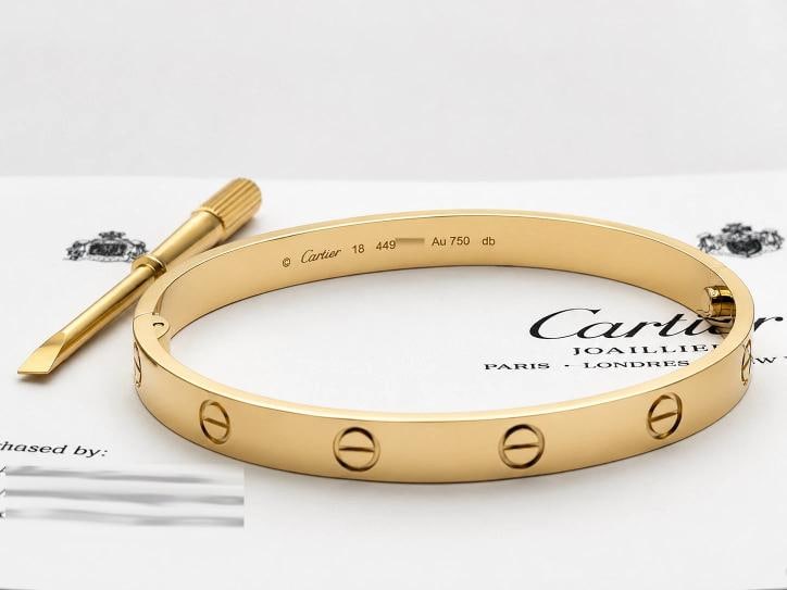 Cartier LOVE 18k Yellow Gold Bracelet Bangle Classic 6MM Sz 18 - 5