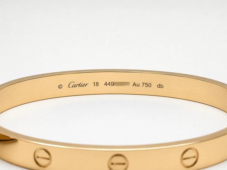 Cartier LOVE 18k Yellow Gold Bracelet Bangle Classic 6MM Sz 18 - 7