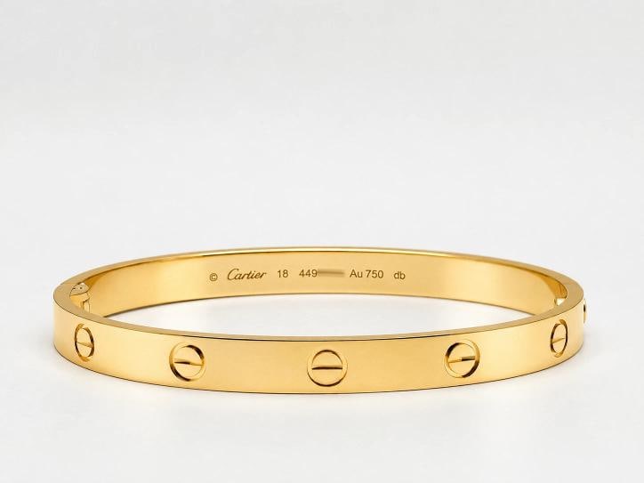 Cartier LOVE 18k Yellow Gold Bracelet Bangle Classic 6MM Sz 18 - 8
