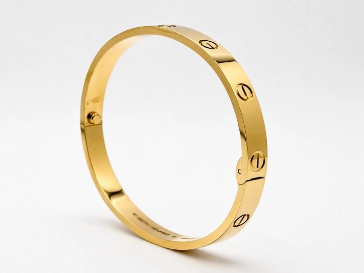 Cartier LOVE 18k Yellow Gold Bracelet Bangle Classic 6MM Sz 18 - 9