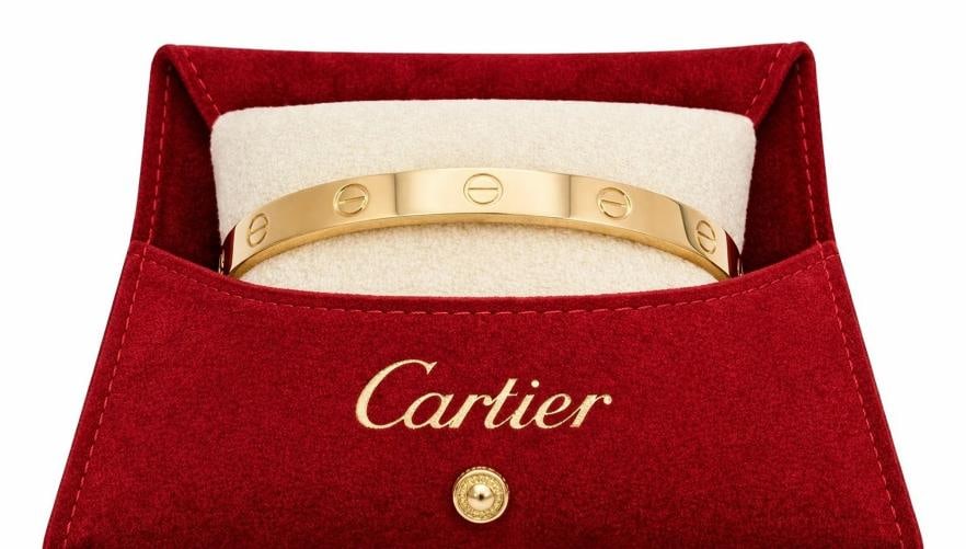 Cartier LOVE 18k Yellow Gold Bracelet Bangle Size 18 Jewelry Pouch - 2
