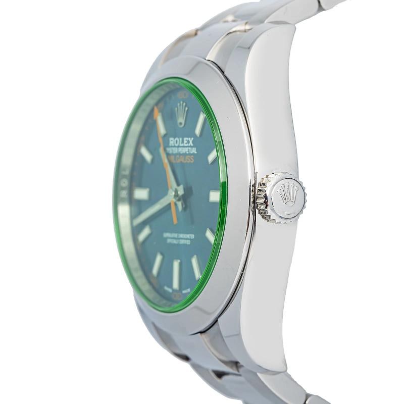 Rolex Milgauss 116400GV 2019 Card Green Crystal Auto Blue Dial Men's Watch 40MM - 3
