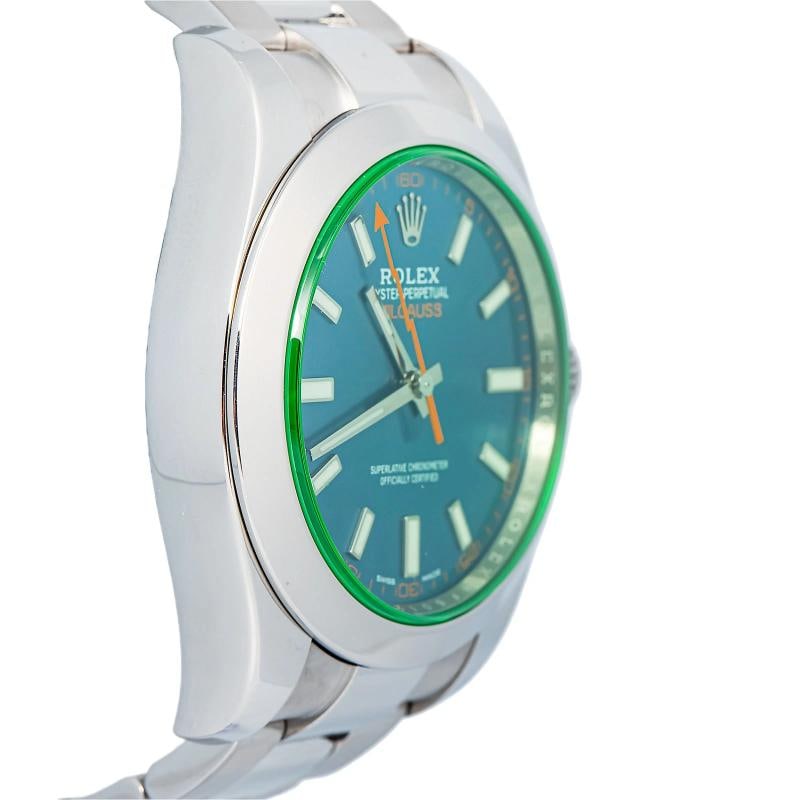 Rolex Milgauss 116400GV 2019 Card Green Crystal Auto Blue Dial Men's Watch 40MM - 4