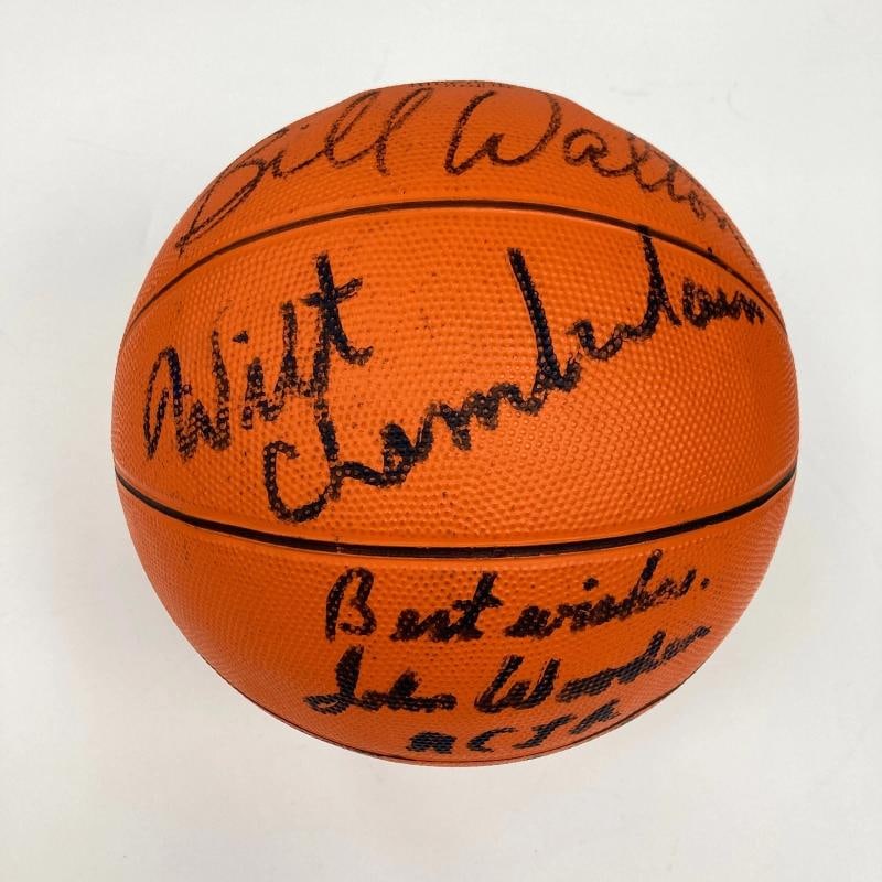 Wilt Chamberlain Abdul Jabbar Shaq Lakers Legends Signed Basketball JSA COA - 3