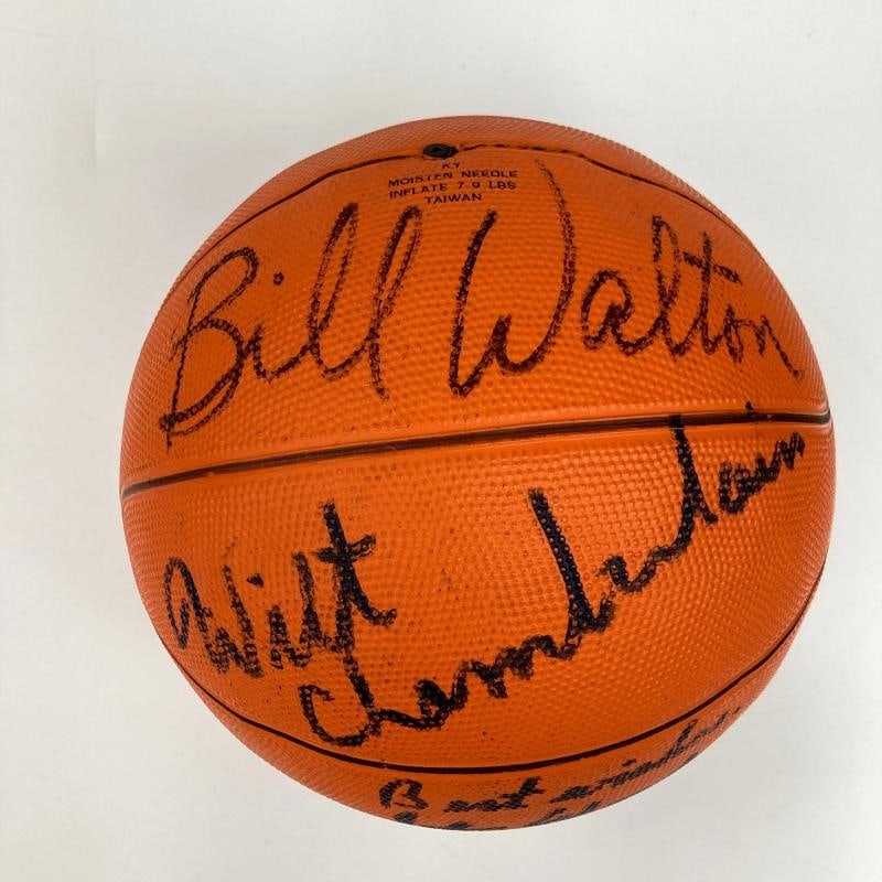 Wilt Chamberlain Abdul Jabbar Shaq Lakers Legends Signed Basketball JSA COA - 4