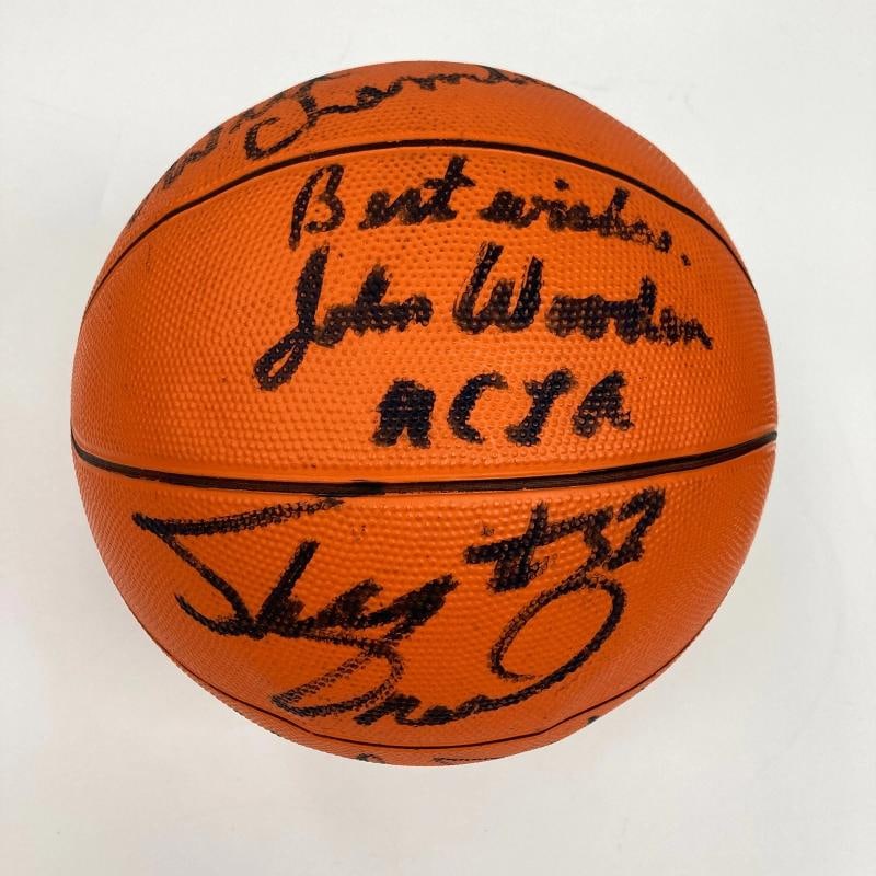 Wilt Chamberlain Abdul Jabbar Shaq Lakers Legends Signed Basketball JSA COA - 5