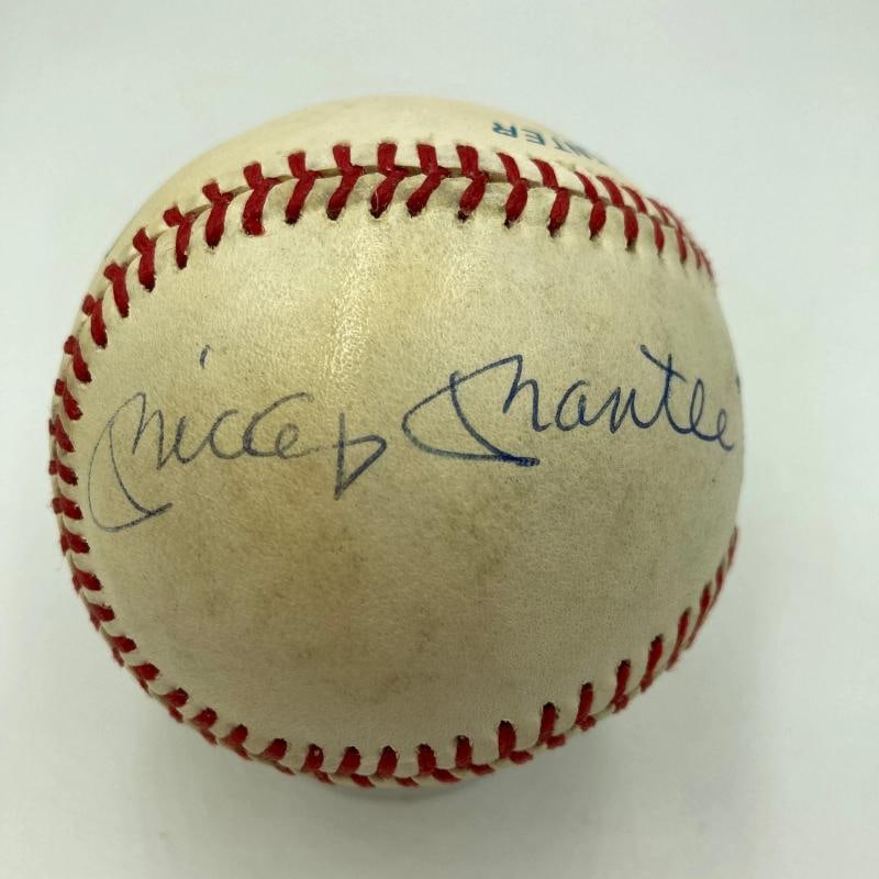 Mickey Mantle Joe Dimaggio Ted Williams Signed American League Baseball JSA COA - 2