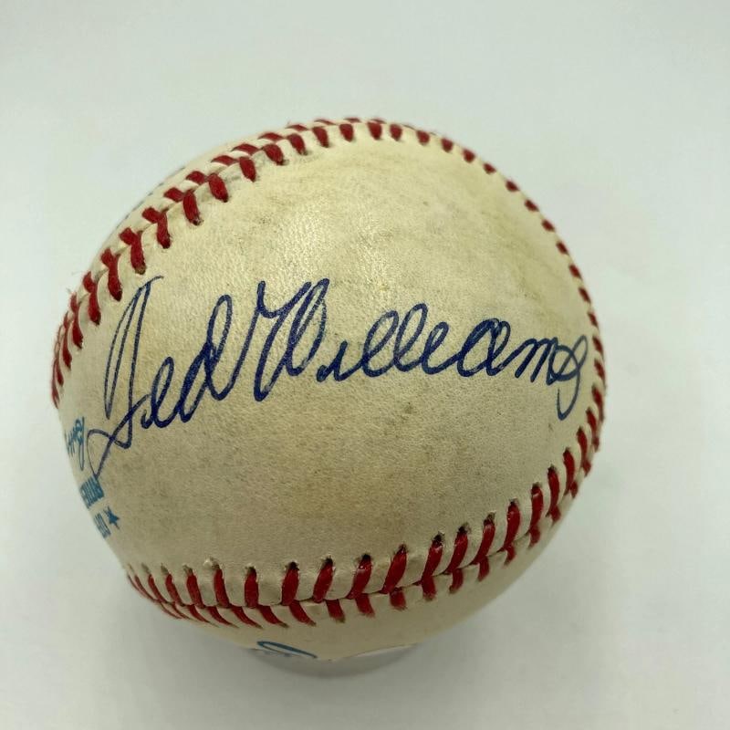 Mickey Mantle Joe Dimaggio Ted Williams Signed American League Baseball JSA COA - 3