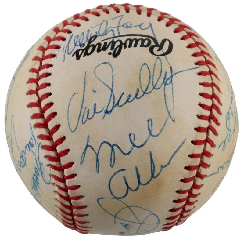 Joe DiMaggio Ted Williams Willie Mays Sandy Koufax HOF Signed Baseball JSA COA - 3
