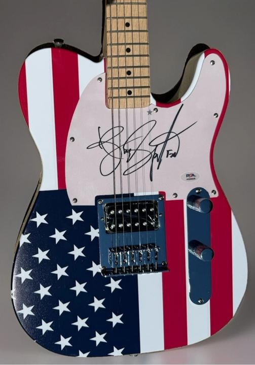 Bruce Springsteen Signed Fender Telecaster Guitar (PSA LOA): Industry: Music,Signed: Yes,Autograph Authentication: Professional Sports (PSA/DNA),Object Type: Guitar & Guitar Pick,Original/Reproduction: Original,Country of Origin: United States