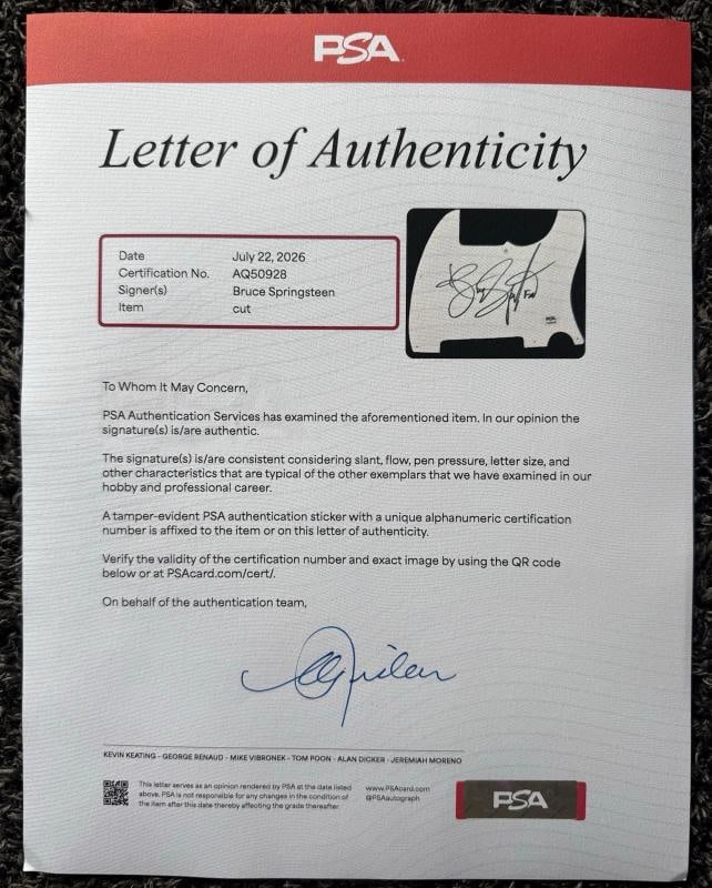 Bruce Springsteen Signed Fender Telecaster Guitar (PSA LOA) - 2