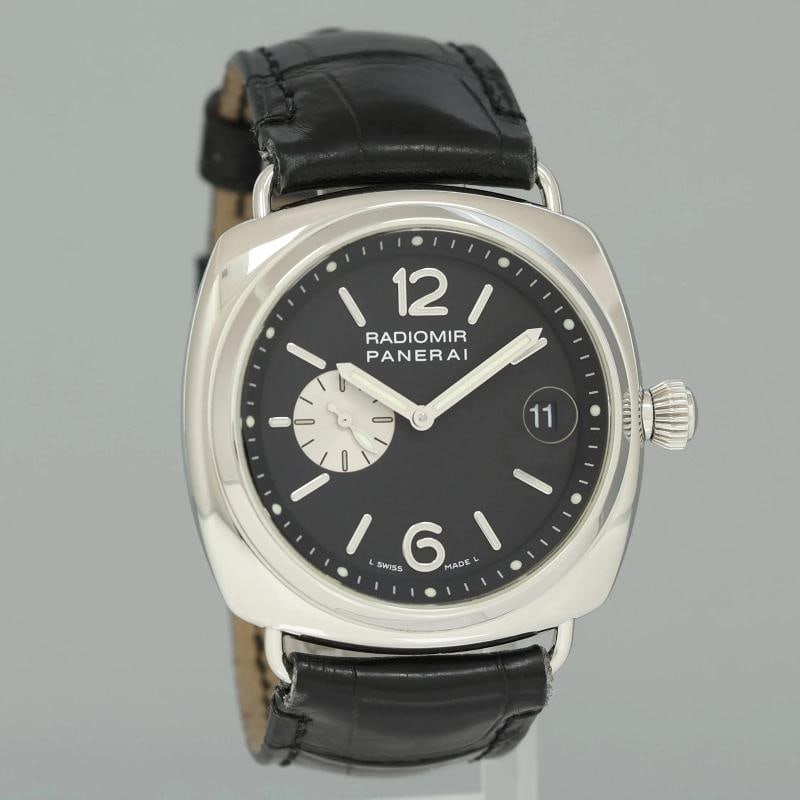 MINT Panerai Radiomir Stainless Steel Black 42mm Leather PAM00141 Watch - 2