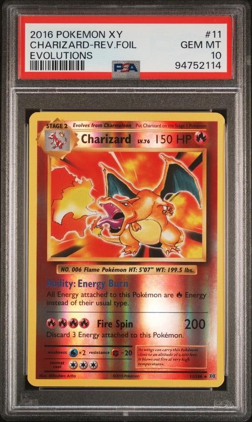 2016 POKEMON XY EVOLUTIONS #11 CHARIZARD-REVERSE FOIL PSA 10: Condition: Graded - PSA 10: Professionally graded,Graded: Yes,Set: 2016 POKEMON XY EVOLUTIONS,Game: PokÃƒÂ©mon TCG,Character: CHARIZARD-REVERSE FOIL,Card Name: CHARIZARD-REVERSE