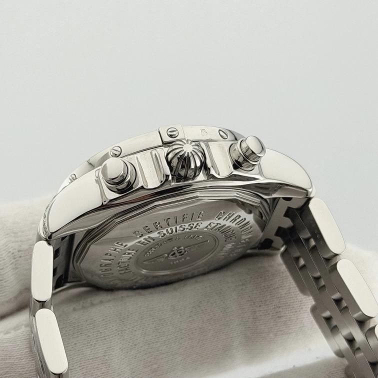 Breitling Chrono Cockpit A13357 39mm Diamond Bezel and Lugs White Dial Steel - 9