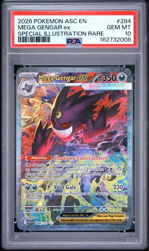 2026 POKEMON ASC EN-ASCENDED HEROES #284 MEGA GENGAR EX PSA 10: Condition: Graded - PSA 10: Professionally graded,Graded: Yes,Set: 2026 POKEMON ASC EN-ASCENDED HEROES,Game: PokÃƒÂ©mon TCG,Character: MEGA GENGAR EX,Card Name: MEGA GENGAR