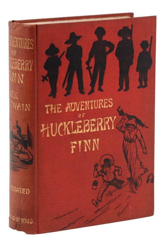 The Adventures of Huckleberry Finn ~ by MARK TWAIN ~First UK Edition ~ 1st 1884: First British edition, first printing London: Chatto & Windus, 1884. First British edition, preceding the first American edition by approximately three months. xvi, 438, [2], 32 pp., publisher's catal