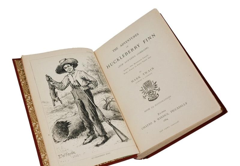 The Adventures of Huckleberry Finn ~ by MARK TWAIN ~First UK Edition ~ 1st 1884 - 6