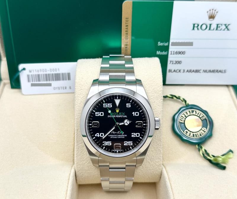 Rolex Air King 116900 40mm Black Dial Stainless Steel Box Paper 2017 - 2